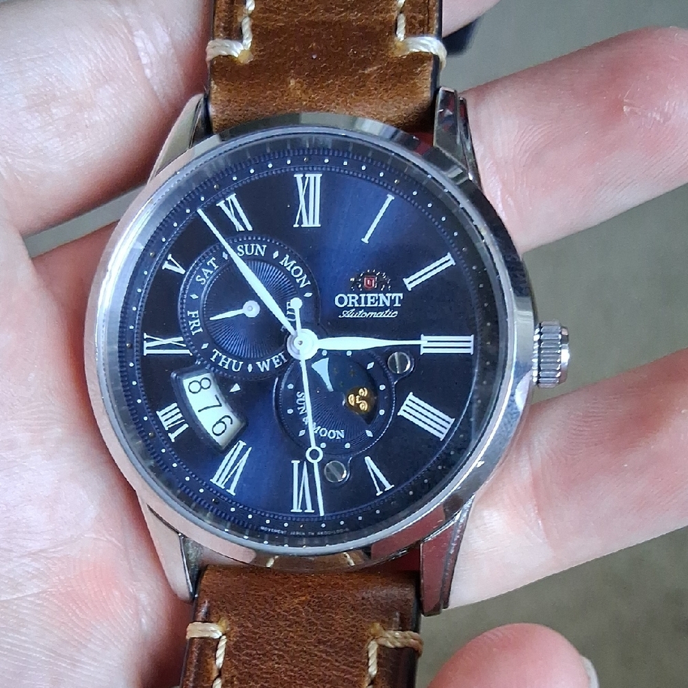 Men's Brown Leather Strap Watch